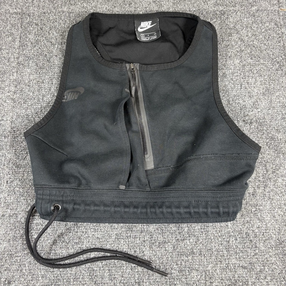 Nike Sportswear Tech Fleece Cropped Tank Top Black CD4201-010 Rare Size S‎ Gym